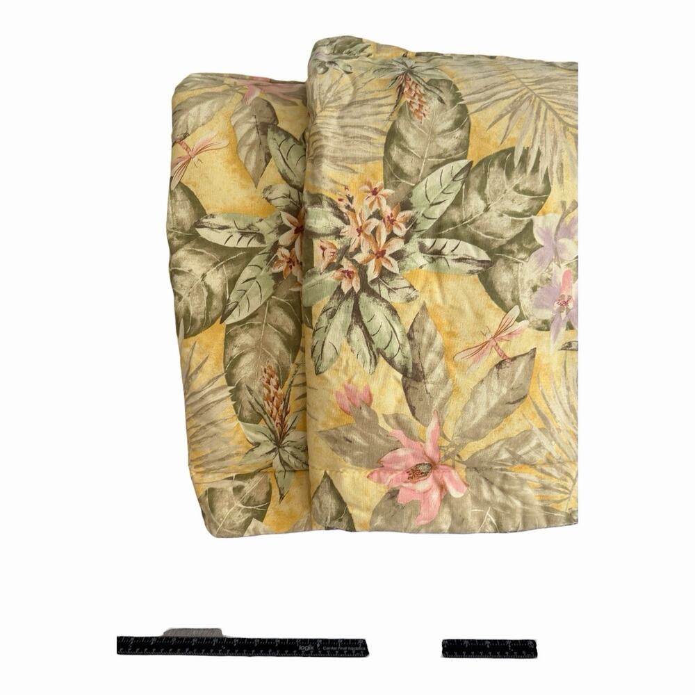 Croscill king pillow sham Tropical Floral Yellow Greens Beachy Palms